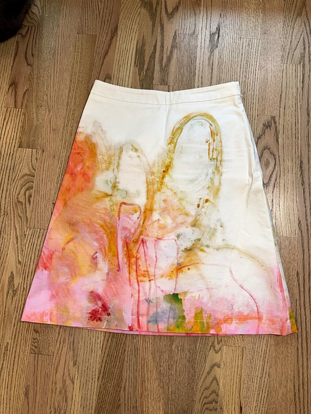 Anthropologie Claire Desjardins Painted Abstract A Line Skirt Size 6